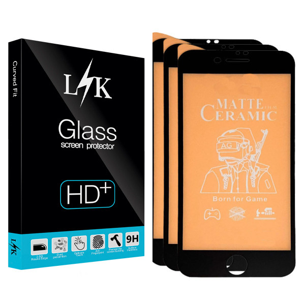 محافظ صفحه نمایش مات ال کی مدل +HD مناسب برای گوشی موبایل اپل Iphone 8 بسته سه عددی