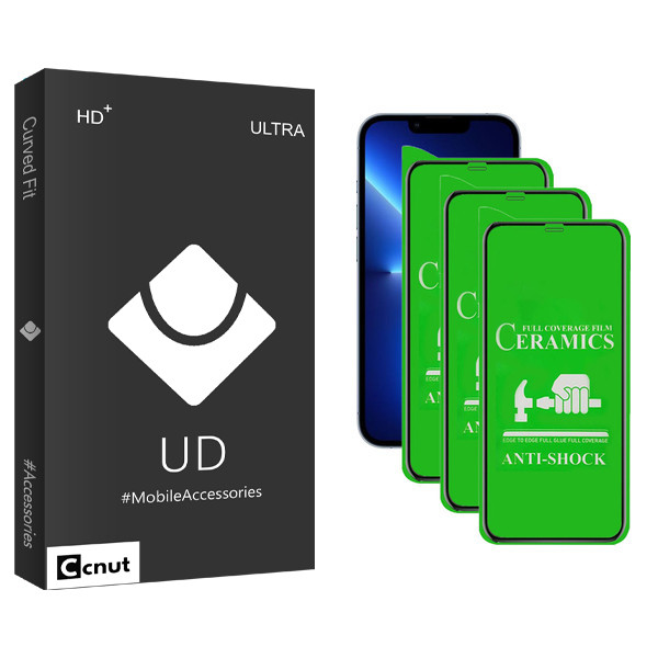 محافظ صفحه نمایش سرامیکی کوکونات مدل UD Black مناسب برای گوشی موبایل اپل iPhone 13 Mini بسته سه عددی