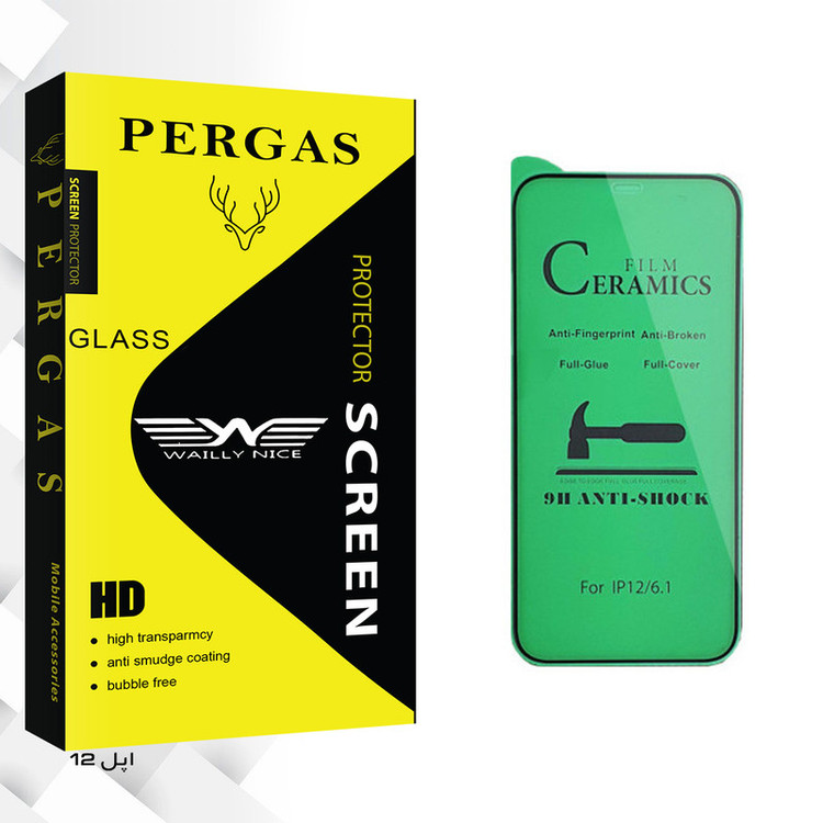 محافظ صفحه نمایش سرامیکی وایلی نایس مدل Pergas Glass مناسب برای گوشی موبایل اپل 12