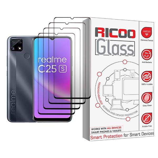 محافظ صفحه نمایش ریکو مدل Ricoo Glass MIX004 مناسب برای گوشی موبایل ریلمی C25s بسته چهار عددی