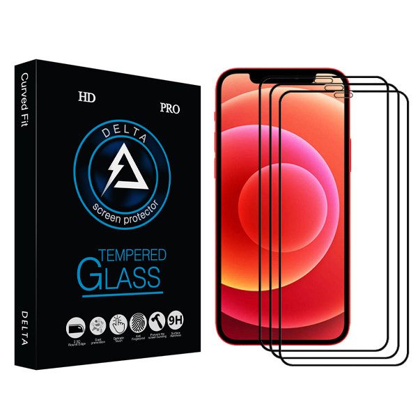 محافظ صفحه نمایش دلتا مدل PRO مناسب برای گوشی موبایل اپل Iphone 12 Pro Max بسته سه عددی