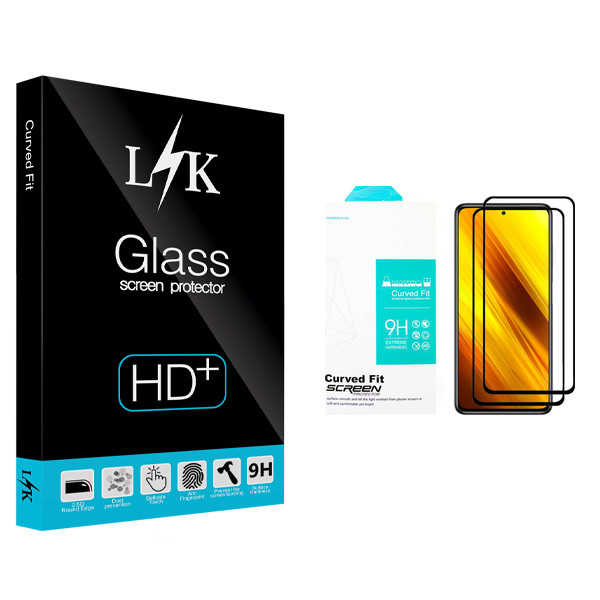 محافظ صفحه نمایش سرامیکی ال کی مدل +HD مناسب برای گوشی موبایل شیائومی Poco X3 بسته دو عددی