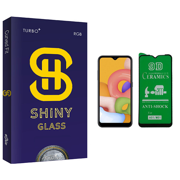 محافظ صفحه نمایش 9D آتوچبو مدل Shiny Glass مناسب برای گوشی موبایل سامسونگ Galaxy A01 / M01