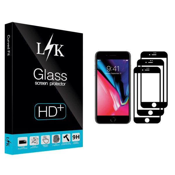 محافظ صفحه نمایش ال کی مدل +HD مناسب برای گوشی موبایل اپل iPhone 7 Plus بسته سه عددی