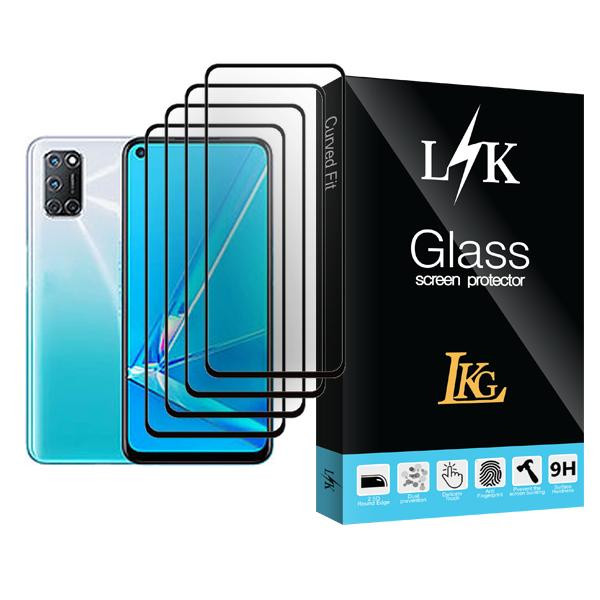 محافظ صفحه نمایش ال کا جی مدل LK Glass MIX004 مناسب برای گوشی موبایل اوپو A92 بسته چهار عددی