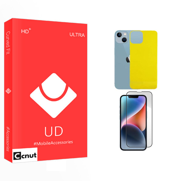 محافظ صفحه نمایش شیشه ای کوکونات مدل UD مناسب برای گوشی موبایل اپل iPhone 14 Plus  به همراه محافظ پشت گوشی