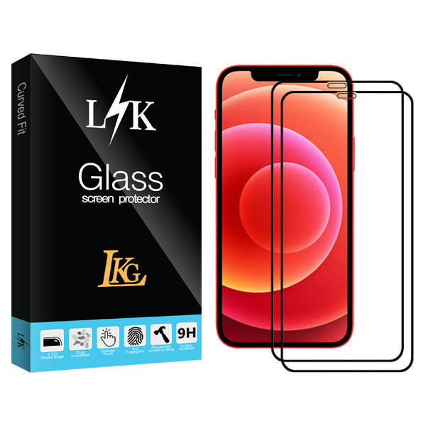 محافظ صفحه نمایش ال کا جی مدل LK Glass مناسب برای گوشی موبایل اپل Iphone 12ProMax بسته دو عددی