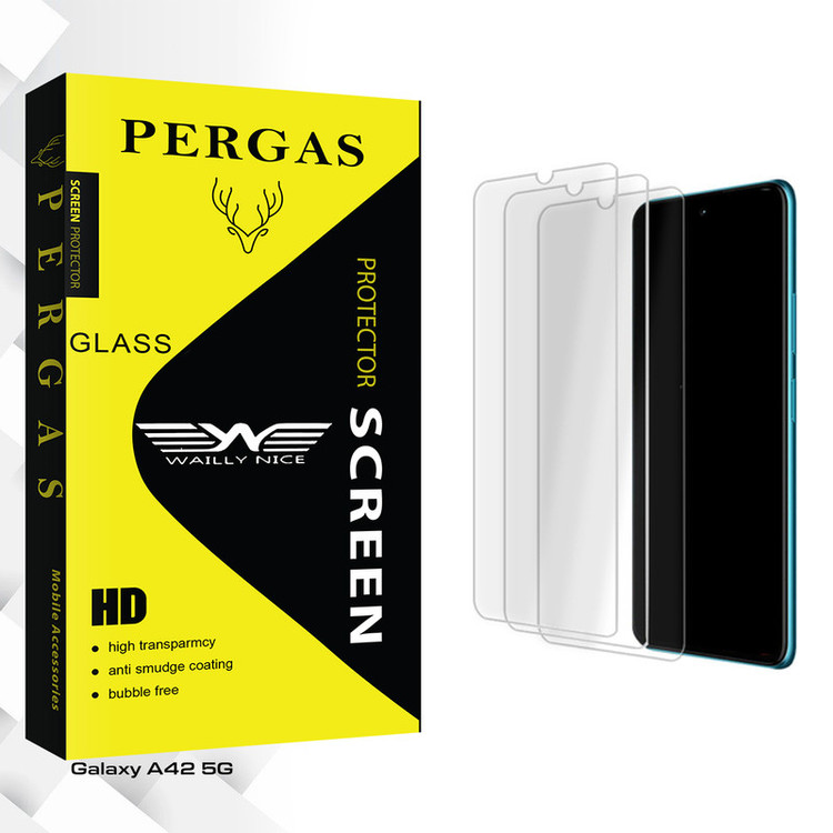 محافظ صفحه نمایش شیشه ای وایلی نایس مدل Pergas Glass MIX مناسب برای گوشی موبایل سامسونگ Galaxy A42 5G بسته سه عددی