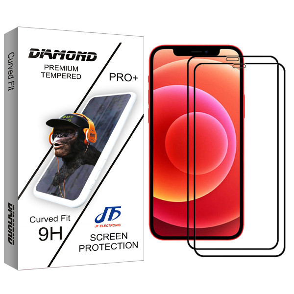 محافظ صفحه نمایش سرامیکی جی اف مدل Diamond glass مناسب برای گوشی موبایل اپل Iphone 12mini بسته دو عددی
