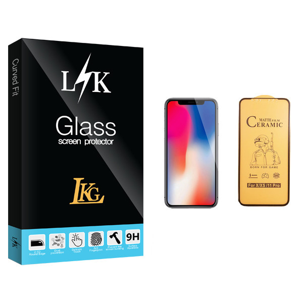 محافظ صفحه نمایش سرامیکی ال کا جی مدل LK Glass مناسب برای گوشی موبایل اپل iPhone X
