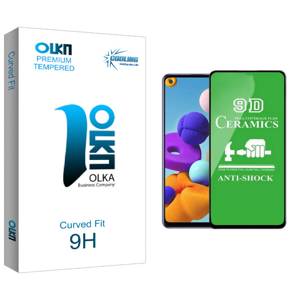 محافظ صفحه نمایش 9D کولینگ مدل Olka glass مناسب برای گوشی موبایل سامسونگ Galaxy A21S