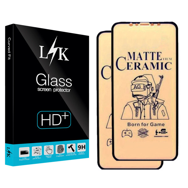 محافظ صفحه نمایش مات ال کی مدل +HD مناسب برای گوشی موبایل اپل Iphone xs max/11promax بسته دو عددی