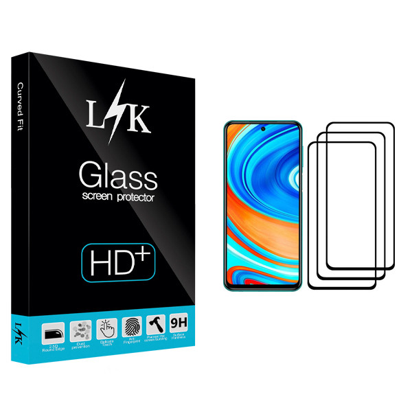 محافظ صفحه نمایش ال کی مدل +HD مناسب برای گوشی موبایل شیائومی Redmi Note 9 Pro بسته سه عددی