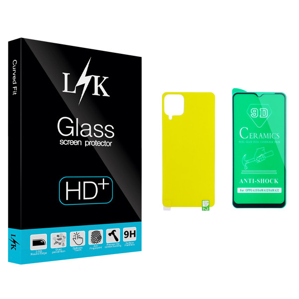 محافظ صفحه نمایش سرامیکی و پشت گوشی ال کی مدل +HD مناسب برای گوشی موبایل سامسونگ Galaxy A12