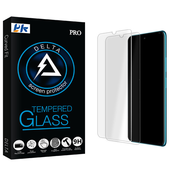 محافظ صفحه نمایش پی کی مدل Delta Glass MIX01 مناسب برای گوشی موبایل شیائومی Redmi Note 9 Pro بسته دو عددی