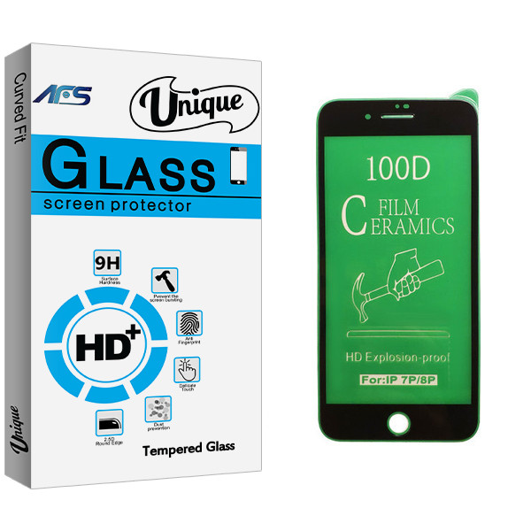 محافظ صفحه نمایش سرامیکی ای اف اس مدل Unique Glass مناسب برای گوشی موبایل اپل iPhone 8 Plus