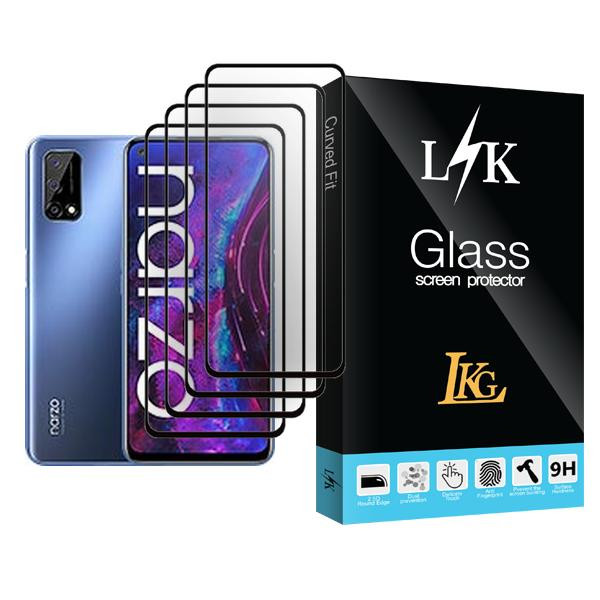 محافظ صفحه نمایش ال کا جی مدل LK Glass MIX004 مناسب برای گوشی موبایل ریلمی Narzo 30 Pro 5G بسته چهار عددی