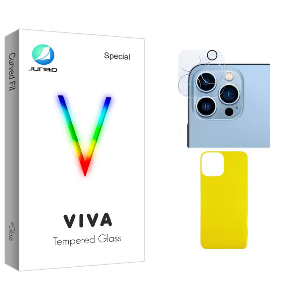 محافظ پشت گوشی جانبو مدل Viva Glass FLL مناسب برای گوشی موبایل اپل iPhone 12 ProMax  به همراه محافظ لنز دوربین