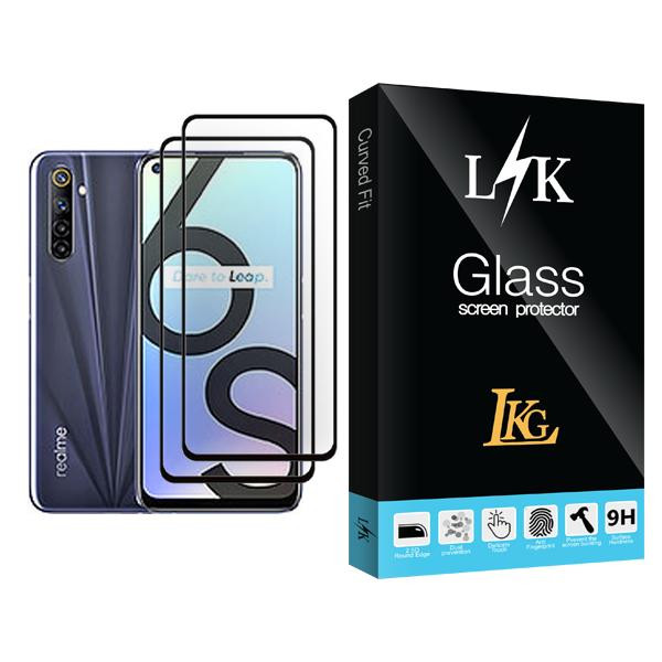 محافظ صفحه نمایش ال کا جی مدل LK Glass MIX002 مناسب برای گوشی موبایل ریلمی 6S بسته دو عددی
