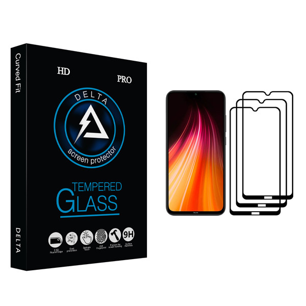 محافظ صفحه نمایش دلتا مدل HD مناسب برای گوشی موبایل شیائومی Redmi Note 8 بسته سه عددی