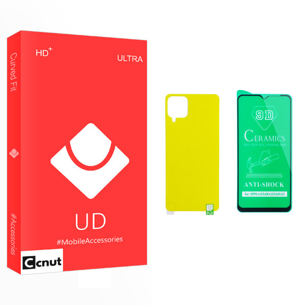 محافظ صفحه نمایش سرامیکی  کوکونات مدل UD Glass مناسب برای گوشی موبایل سامسونگ Galaxy A12 به همراه محافظ پشت گوشی