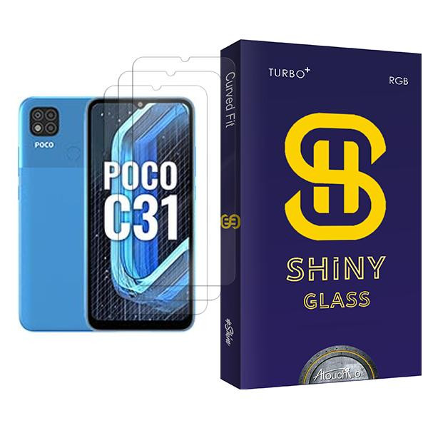 محافظ صفحه نمایش آتوچبو مدل Shiny Glass MIX003 مناسب برای گوشی موبایل شیائومی Poco C31 بسته سه عددی