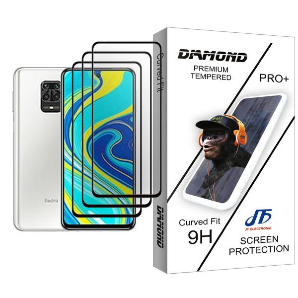 محافظ صفحه نمایش جی اف مدل Diamond Glass MIX003 مناسب برای گوشی موبایل شیائومی Redmi Note 9S بسته سه عددی