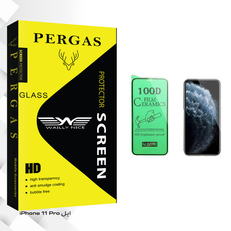 محافظ صفحه نمایش سرامیکی وایلی نایس مدل Pergas Glass مناسب برای گوشی موبایل اپل iPhone 11 Pro