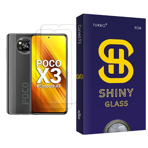 محافظ صفحه نمایش آتوچبو مدل Shiny Glass MIX002 مناسب برای گوشی موبایل شیائومی Poco X3 بسته دو عددی